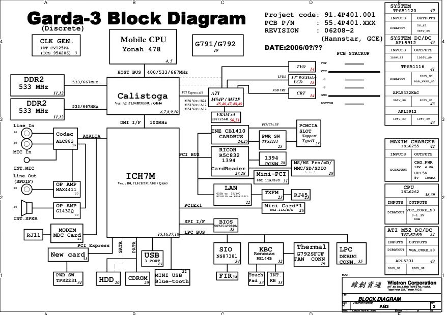 Wistron Garda-3 - Схемы AG3, REV: 2