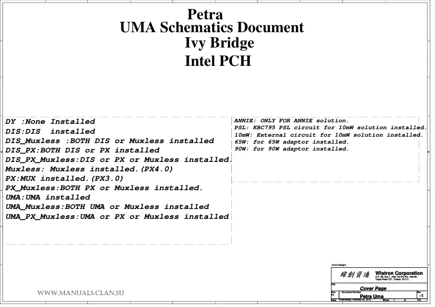 Wistron Petra - Схемы Rev: -1, UMA Schematics Document