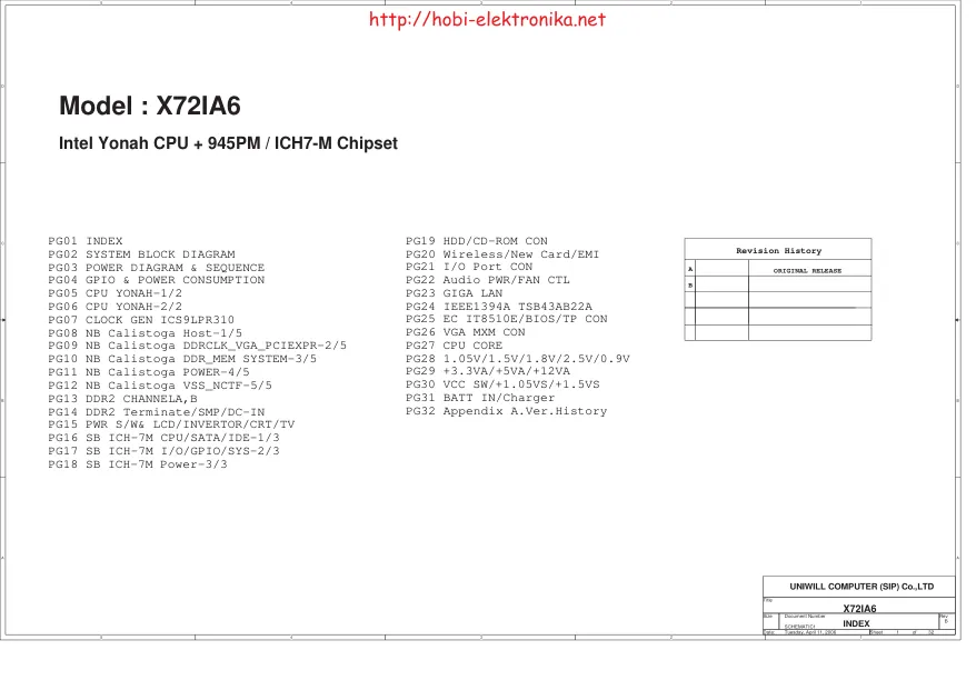 UNIWILL X72IA6 - Схемы   Uniwill, MSI, Nobilis