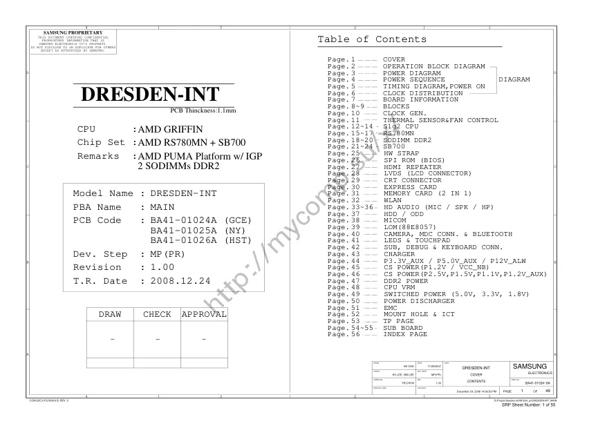 Samsung DRESDEN-INT - Схемы REV: 1.0, NP-R453, NP-R455