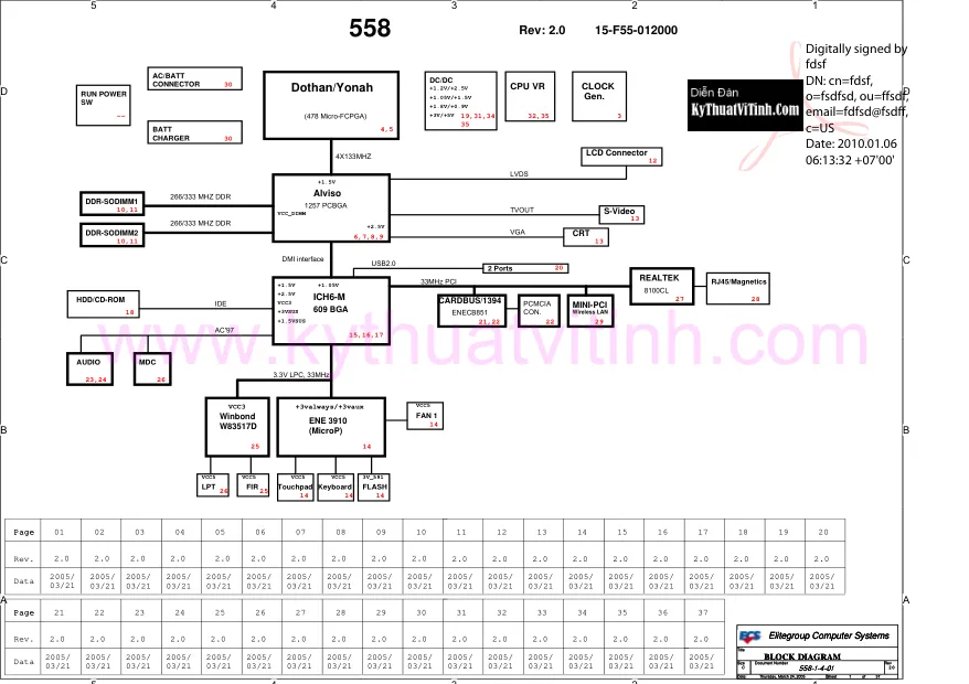 Elitegroup Computer Systems 558-1-4-01 - Схемы Rev: 2.0, 15-F55-012000, 