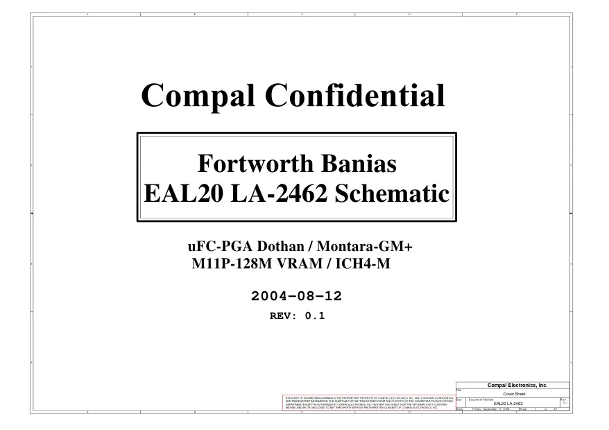 Compal EAL20 LA-2462 - Схемы REV: 0.1