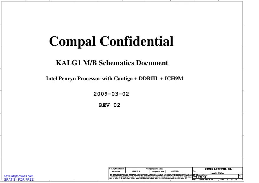 Compal LA-5271P (KALG1) - Схемы Rev: 0.2, Acer Aspire 4336z, 4736z, 4937z