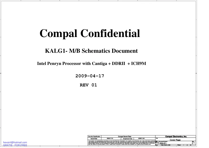 Compal LA-5272P (KALG1-) - Схемы Rev: 0.1, Acer Aspire 4735z, 4736z, 4935z, 4936z