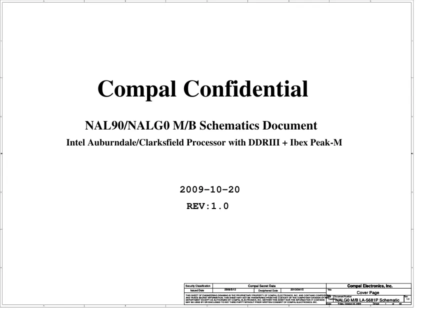 Compal LA-5681P (NAL90/NALG0) - Схемы Rev: 1.0, Acer Aspire 4740, 4745, 5740, 5745