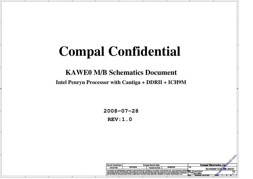 Compal LA-4431P (KAWE0) - Схемы Rev: 1.0, Acer eMachines E520, E720