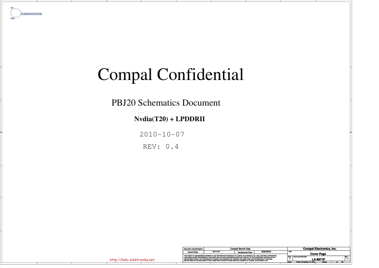 Compal LA-6871P (PBJ20) - Схемы Rev: 0.4, Acer Iconia A500