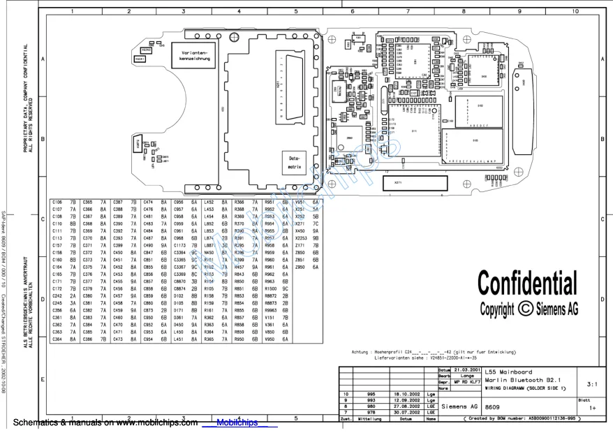 Siemens S55 - Схемы Schematics