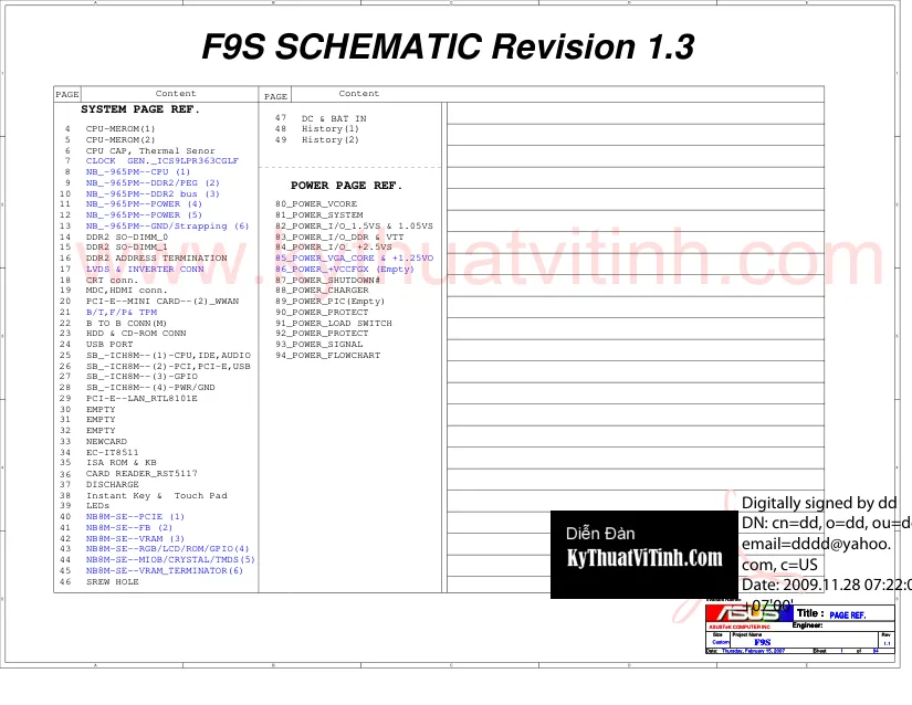 Asus F9S - Схема 