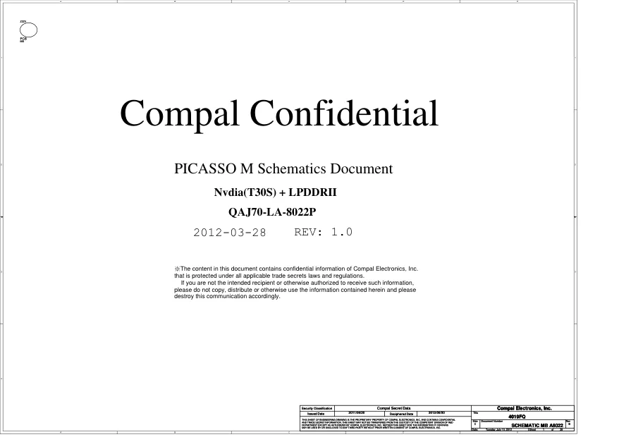 Compal LA-8022P - Схема Rev: 1.0