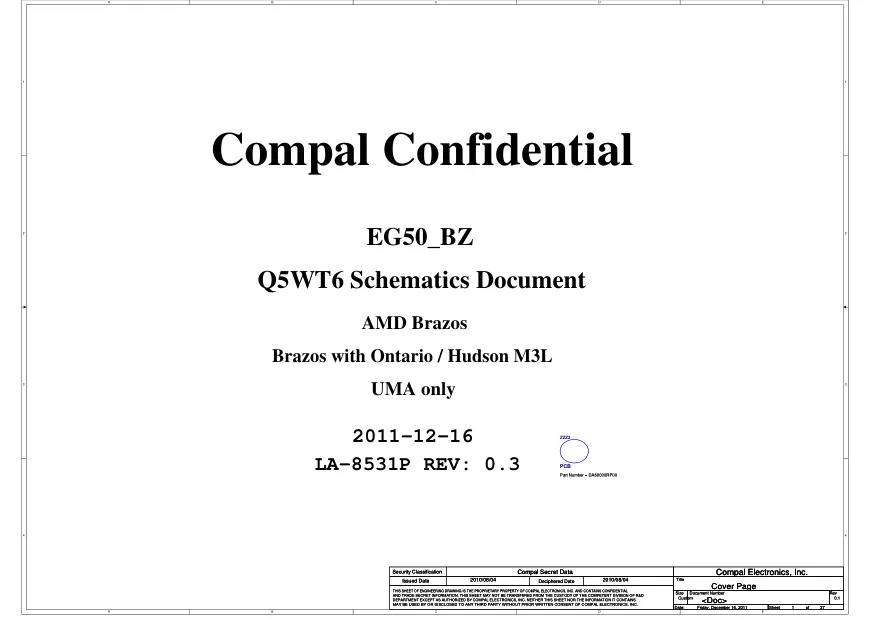 Compal LA-8531P - Схема V0.3