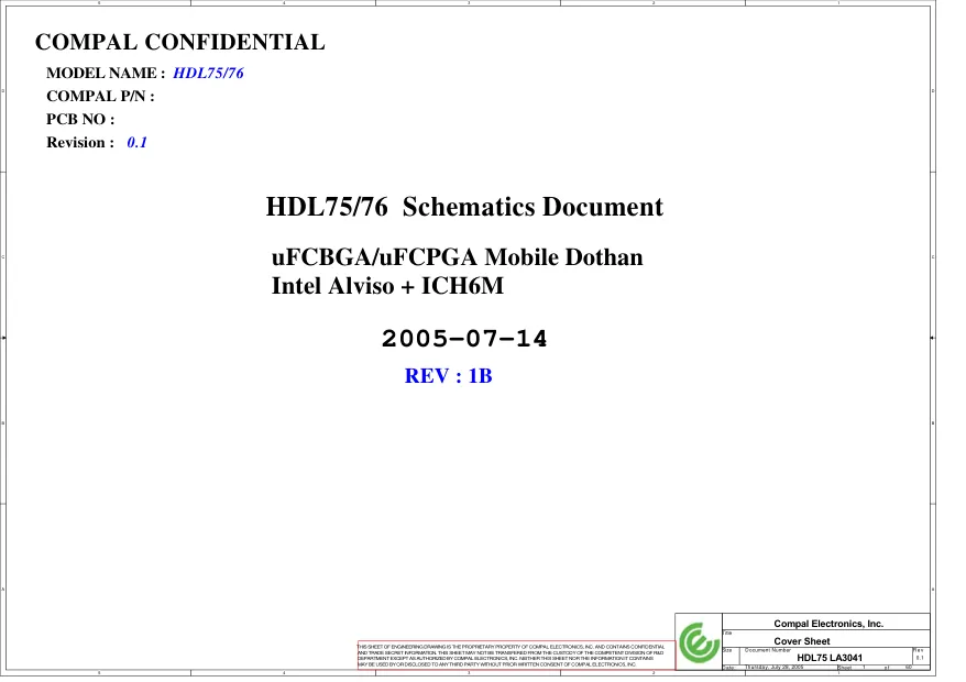 Compal LA-3041 - Схема 