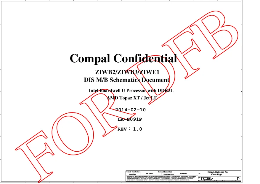 Compal LA-B091P - Схема Rev: 1.0_2014