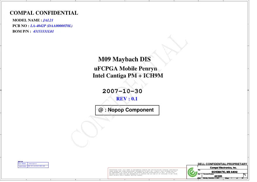 Compal LA-4042P - Схема 