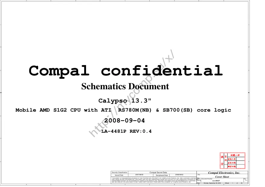 Compal LA-4481P - Схема 