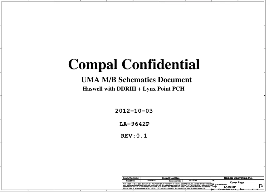 Compal LA-9642P - Схема Rev: 0.1_2012