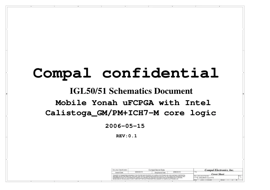Compal LA-3771P - Схема Acer Aspire 5310, 5710, JDW50, JDY70, REV: 0.1