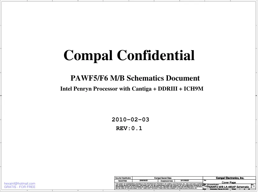 Compal LA-4855P - Схема Acer Aspire 5734Z, 5735z, PAWF5/6, REV: 0.1Sec