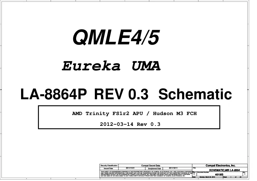 Compal LA-8864P - Схема Rev: 0.3
