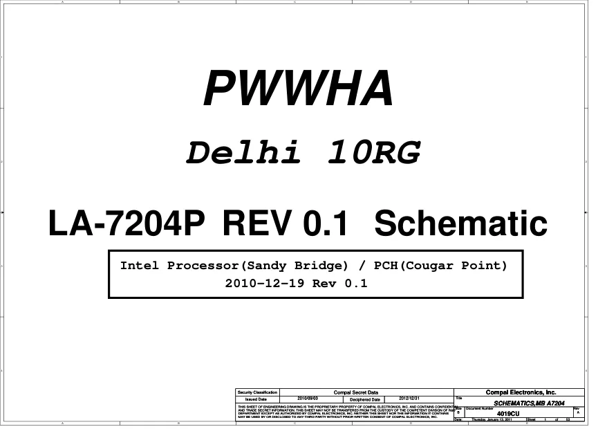 Compal LA-7204P - Схема PWWHA, Rev: 0.1