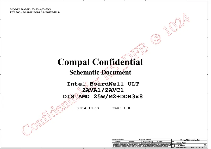 Compal LA-B015P - Схема Rev: 1.0_2014