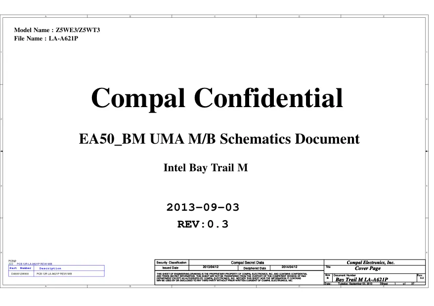 Compal LA-A621P - Схема Rev: 0.3_2013