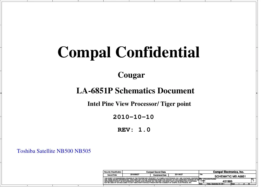 Compal LA-6851P - Схема 