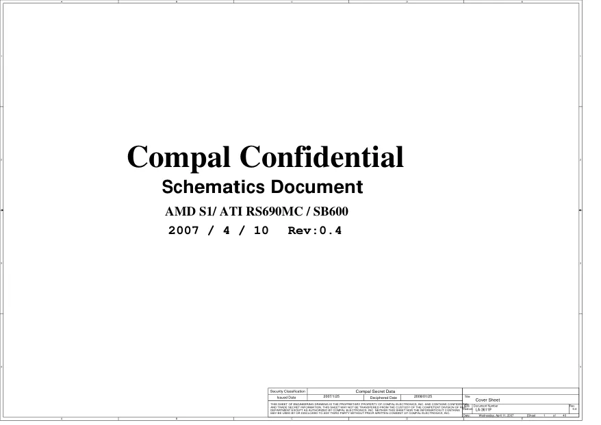 Compal LA-3611P - Схема 