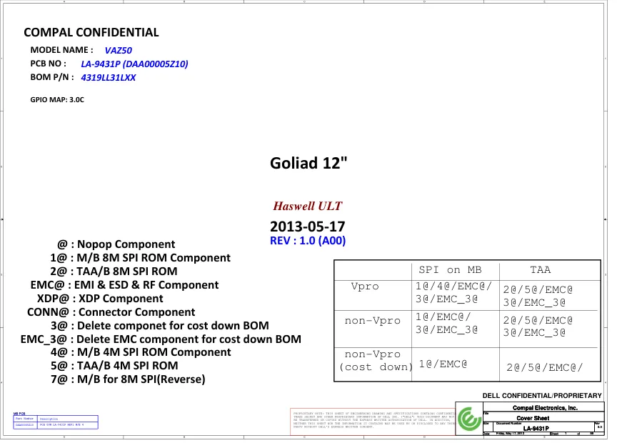 Compal LA-9431P - Схема Rev: 1.0_2013