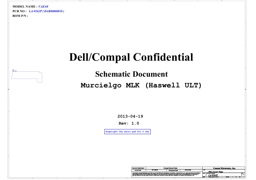 Compal LA-9262P - Схема Rev: 1.0_2013