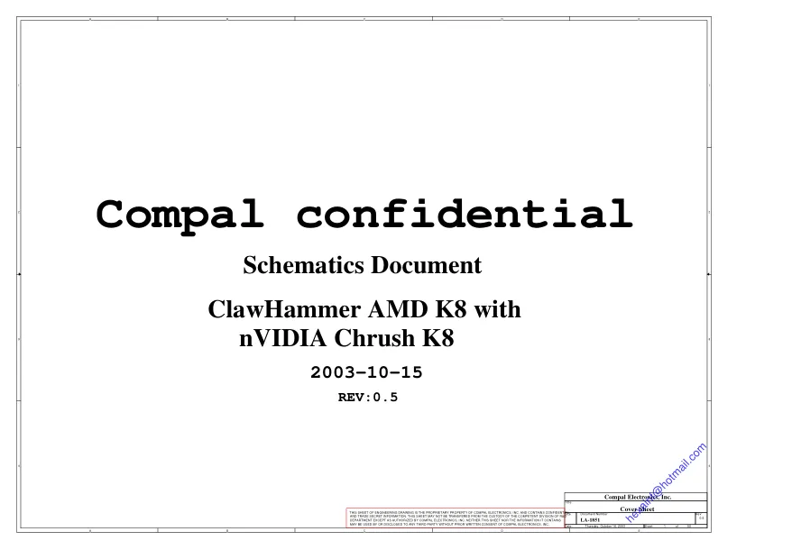 Compal LA-1851 - Схема REV: 0.5Sec
