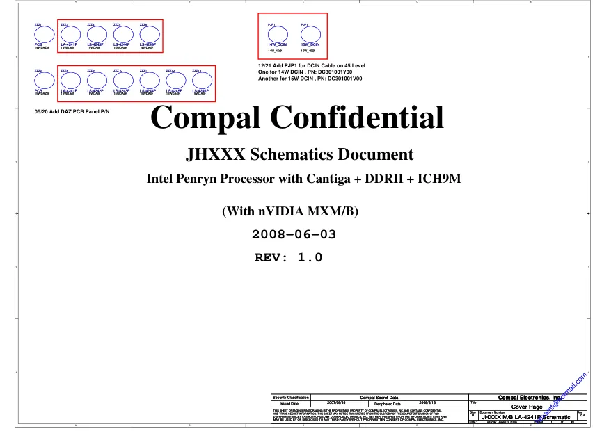 Compal LA-4241P - Схема JHXXX, REV: 1.0