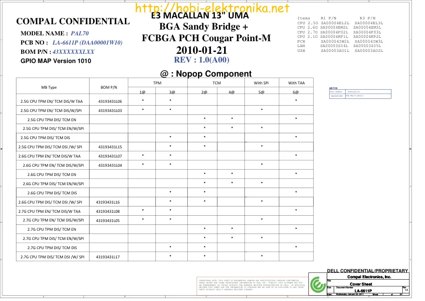 Compal LA-6611P - Схема 