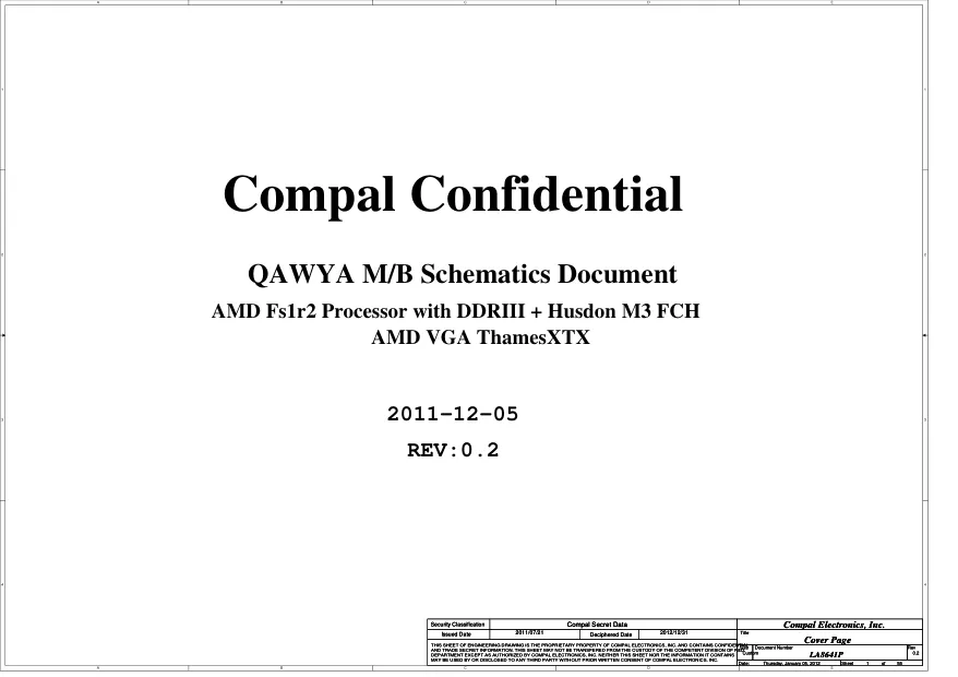 Compal LA-8641P - Схема IdeaPad Y485