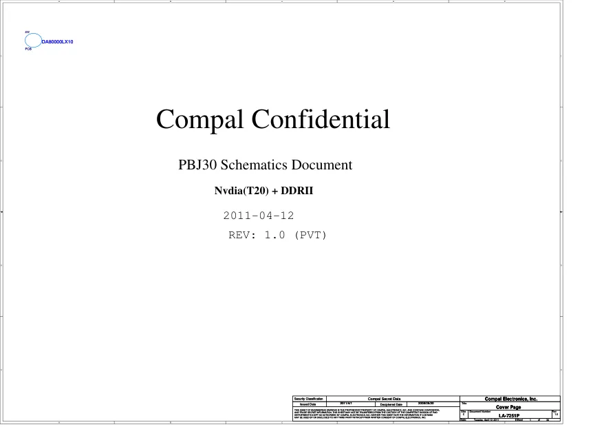 Compal LA-7251P - Схема Rev: 1.0