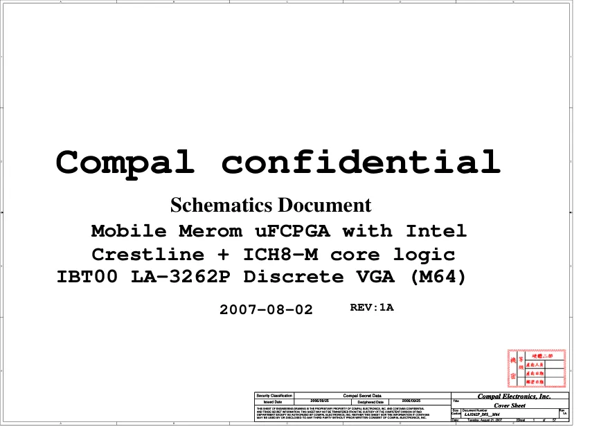Compal LA-3262P - Схема 