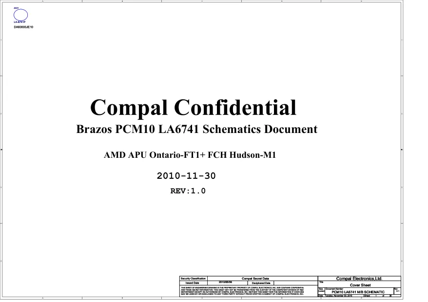 Compal LA-6741P - Схема 