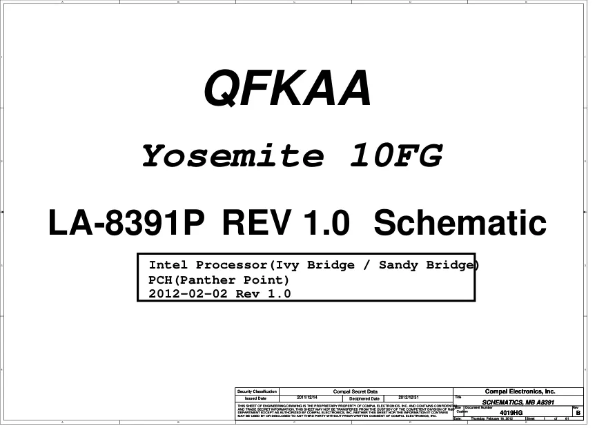 Compal LA-8391P - Схема Rev: 1.0