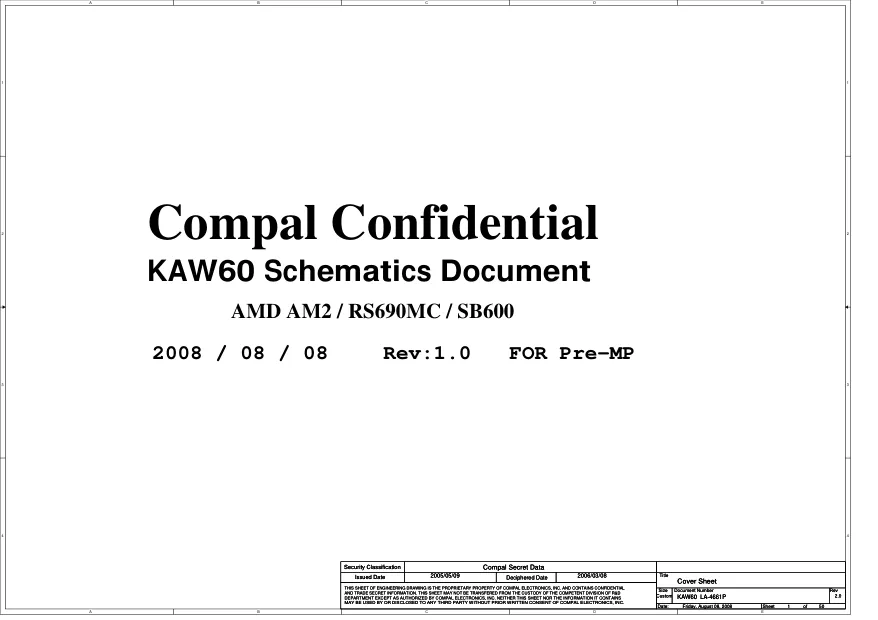 Compal LA-4661P - Схема Acer Aspire 5515, Emachines e620, kaw60, Rev: 1.0