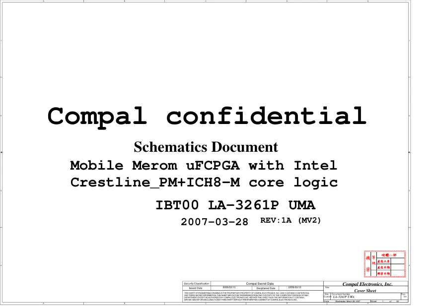 Compal LA-3261P - Схема HP Compaq 6910p