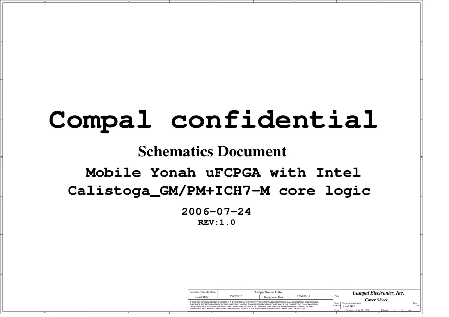 Compal LA-3342P - Схема HP COMPAQ PRESARIO C300, IBL30, REV: 1.0Sec