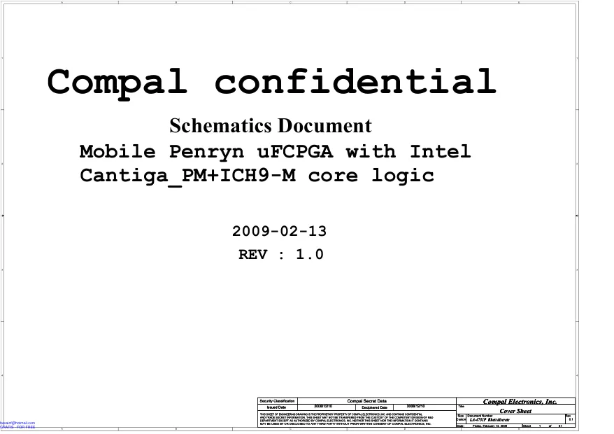 Compal LA-4731P - Схема HP COMPAQ PRESARIO CQ35, INTEL, DISCRETE, REV: 1.0