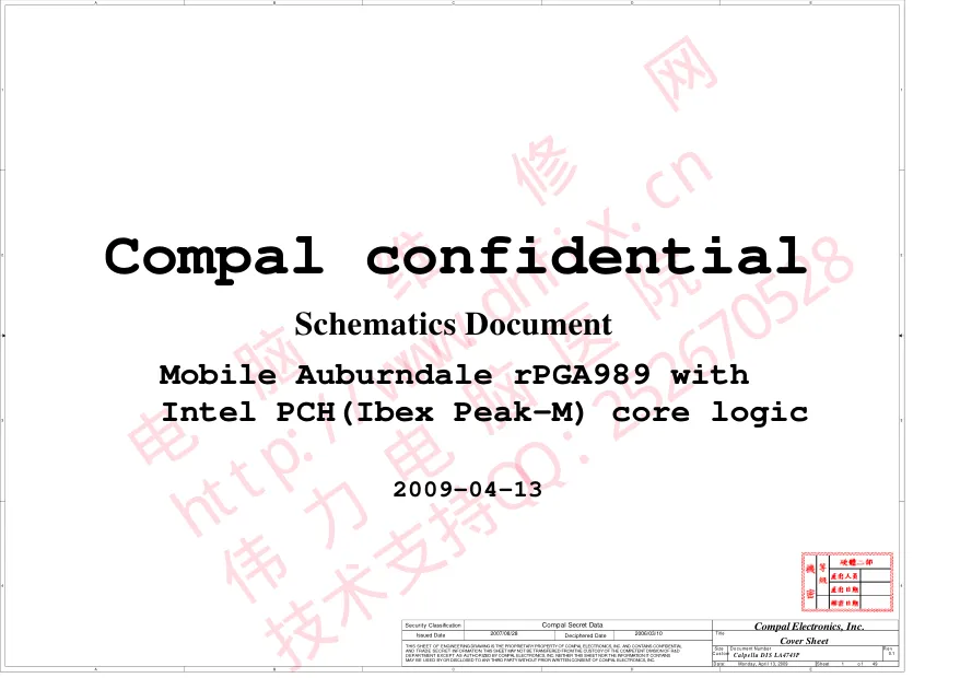 Compal LA-4743P - Схема HP COMPAQ PRESARIO CQ36, REV: 0.1