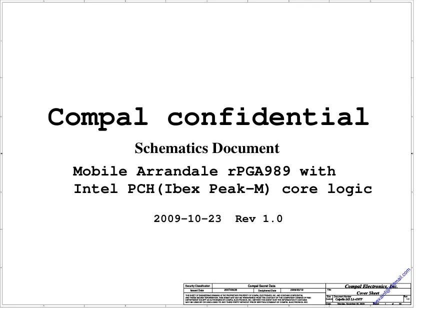 Compal LA-4107P - Схема HP COMPAQ PRESARIO CQ41