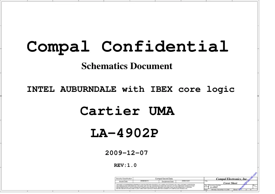 Compal LA-4902P - Схема HP ELITEBOOK 8840, 8840W, REV: 1.0Sec