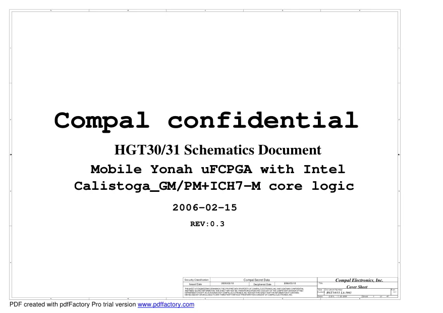 Compal LA-3061 - Схема Lenovo F40