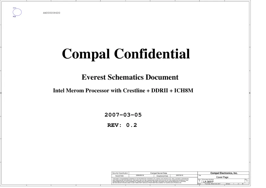 Compal LA-3691P - Схема Lenovo 3000, G410