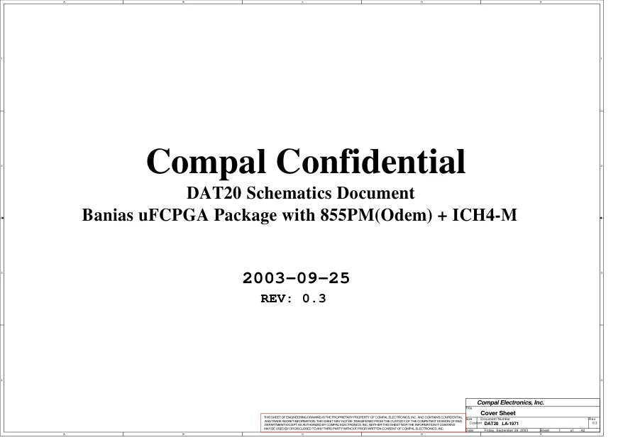 Compal LA-1971 - Схема Lenovo A500G, E600, Rev: 0.3