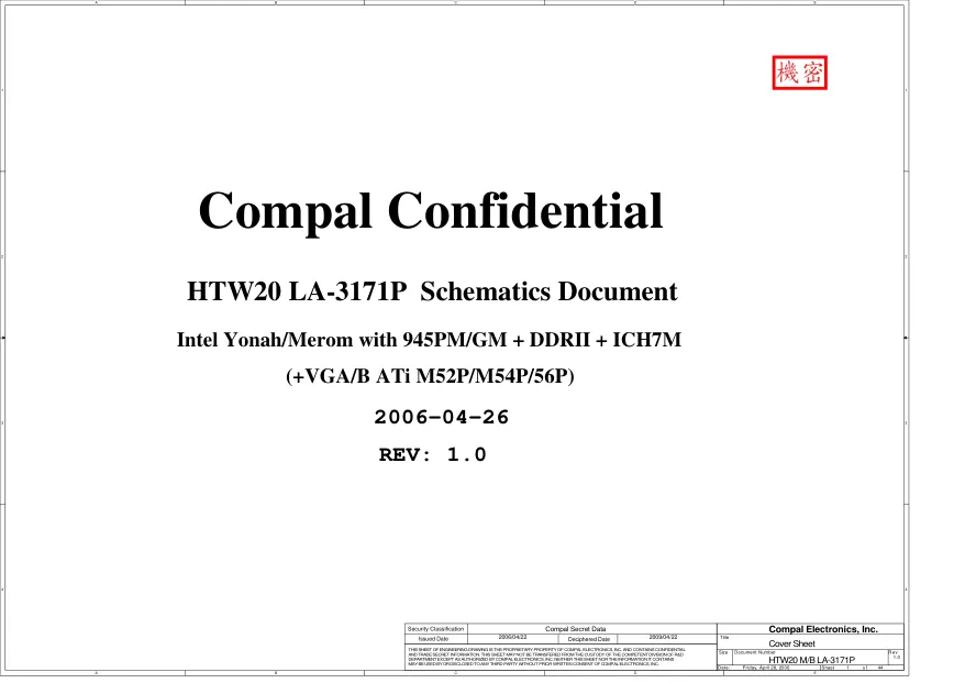 Compal LA-3171P - Схема Toshiba Satellite A110