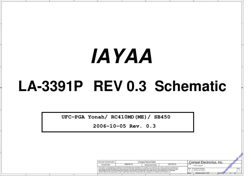 Compal LA-3391P - Схема Toshiba Satellite A135-S2686